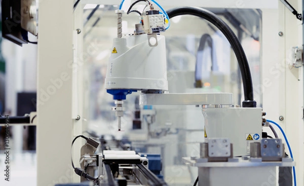 Fototapeta robot arm working in factory
