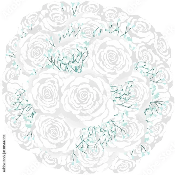 Fototapeta バラのラウンドブーケ