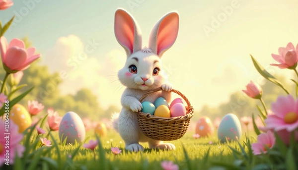 Fototapeta Festive Easter Painted Eggs