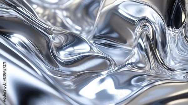 Obraz Liquid metal ripples, abstract background