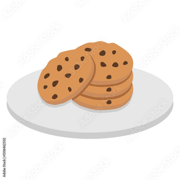 Obraz Choco Chip Cookies Vector
