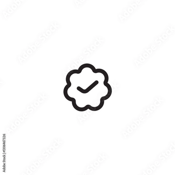 Fototapeta Checklist vector icon, correct checklist symbol flat design.