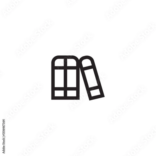 Fototapeta Silhouette of a book, vector illustration of a stack of books, isolated on a white background