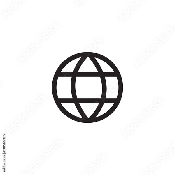 Fototapeta Globe icon, world icon, earth icon, global symbol, global sign, web symbol