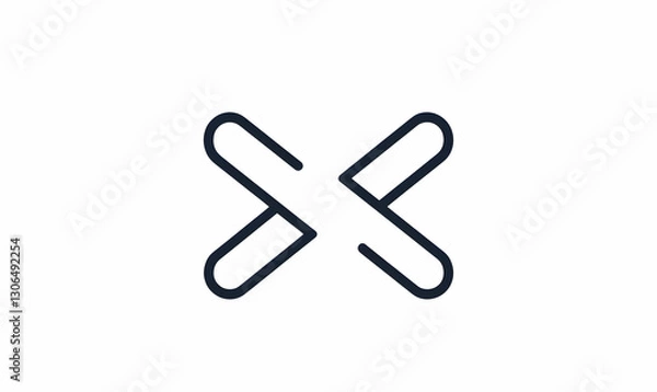 Fototapeta Abstract minimalist symbol representing connection and collaboration