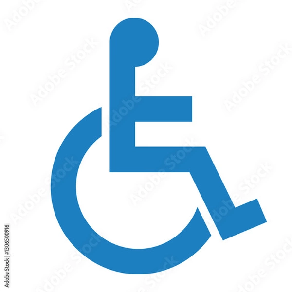 Obraz 車椅子マークのアイコンステッカー　障害者のための国際シンボルマーク＿白色・透過背景
