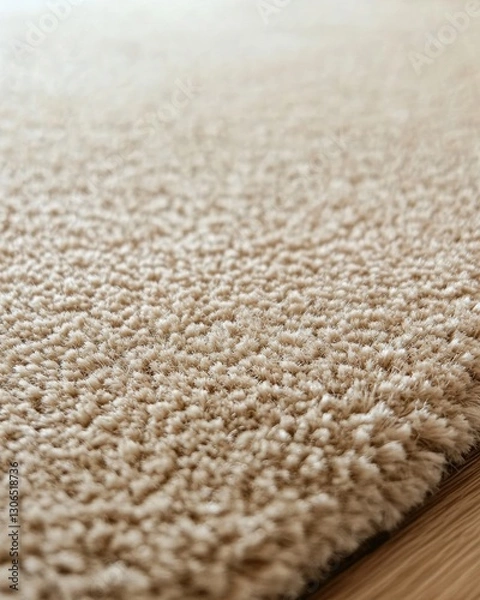 Fototapeta A close-up of a soft carpet with rich texture and design adding comfort to living spaces and rooms