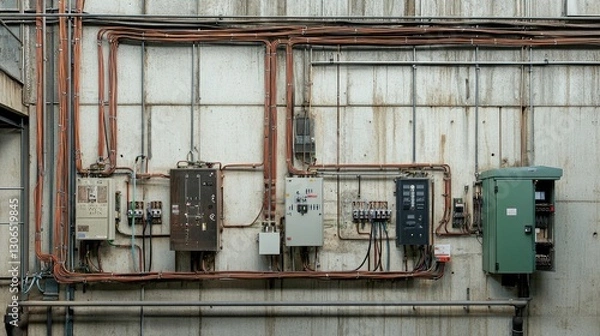 Fototapeta A properly grounded electrical system using high-quality copper wiring.