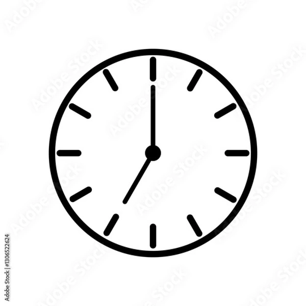 Obraz Minimalist Clock Time Icon, 7 O’Clock Icon