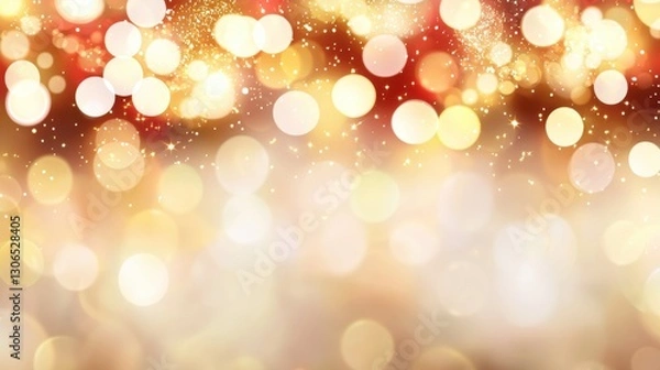 Obraz A shimmering background filled with warm bokeh lights, creating a festive and inviting atmosphere.