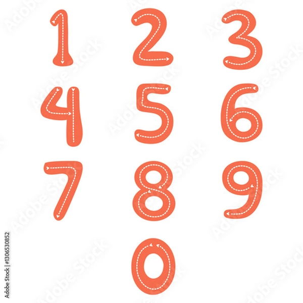 Obraz Tracing Numbers, Handwriting Practice, Preschool Learning