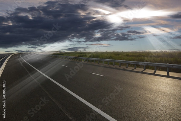 Obraz Rural road in the sunset