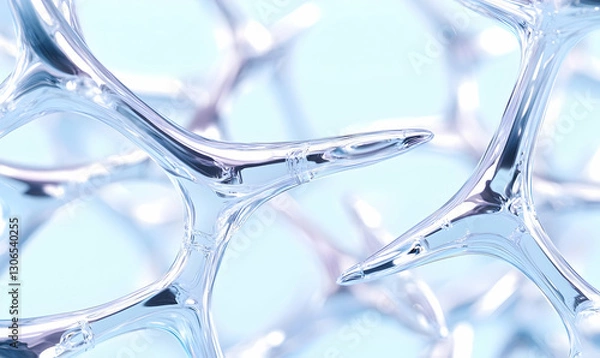 Fototapeta Transparent Cell Structures Forming Abstract Molecular Network Design