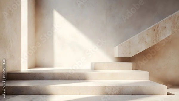 Obraz Minimalist Beige Steps in Sunlight