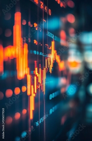 Obraz Stock market trading graph 