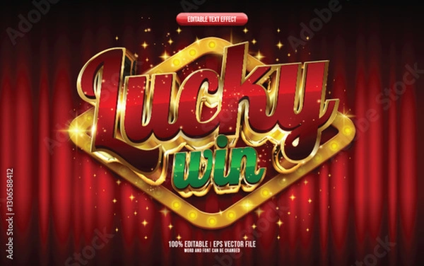 Obraz Lucky win 3D editable text effect