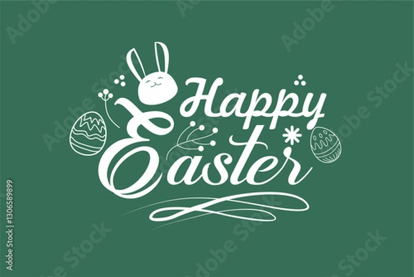 Fototapeta Simple happy easter greetings vector 