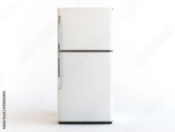 Obraz Simple white refrigerator standing against a plain backdrop