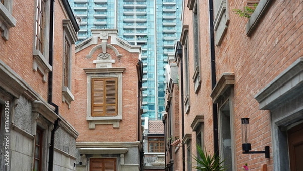 Obraz The old buildings and lane view located in Shanghai of the China