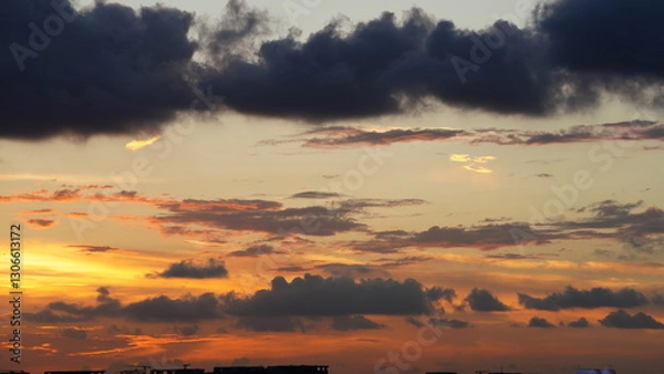 Obraz The beautiful and cloudy sky sunset view before the typhoon coming in summer