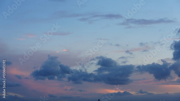 Obraz The beautiful and cloudy sky sunset view before the typhoon coming in summer