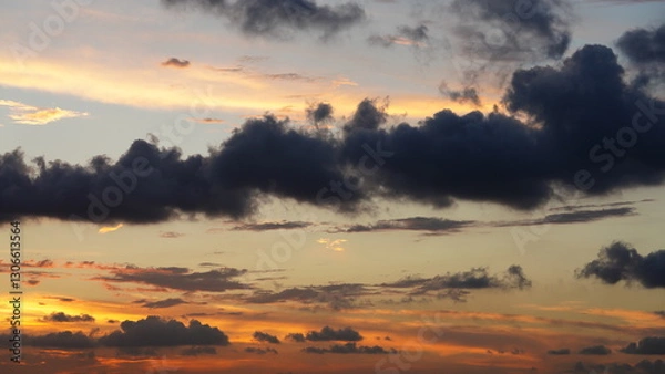 Obraz The beautiful and cloudy sky sunset view before the typhoon coming in summer