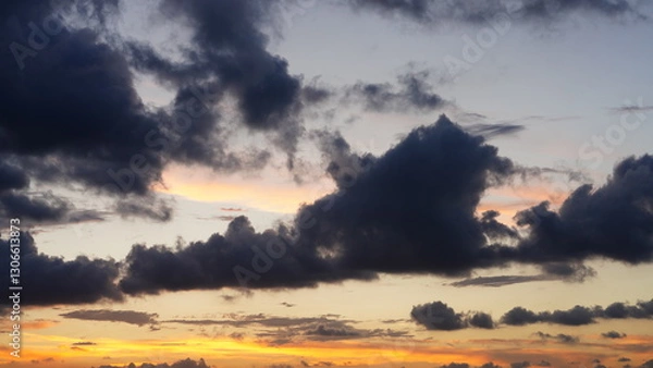 Obraz The beautiful and cloudy sky sunset view before the typhoon coming in summer