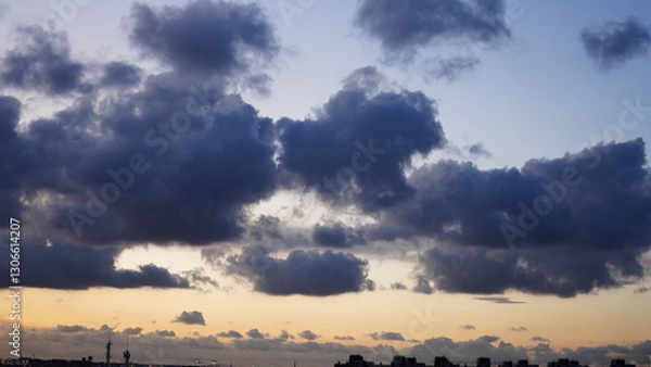 Obraz The beautiful and cloudy sky sunset view before the typhoon coming in summer
