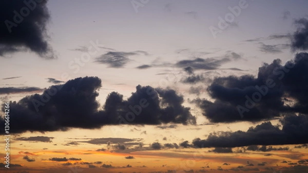 Obraz The beautiful and cloudy sky sunset view before the typhoon coming in summer