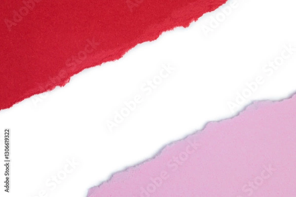 Fototapeta Color Paper with torn edge and space