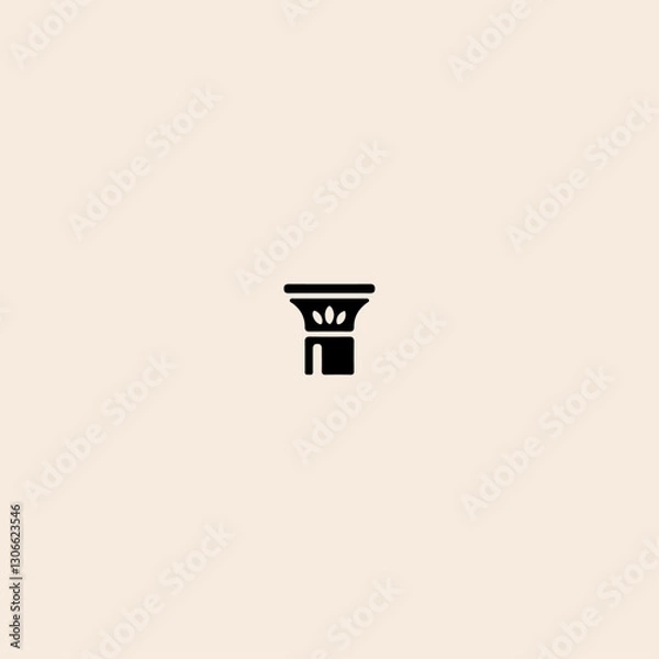 Fototapeta Ancient Columns icon flat vector design. 