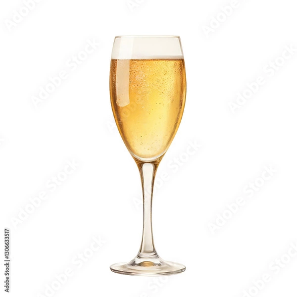 Fototapeta Champagne Flute Showcasing Sparkling Wine with Rising Bubbles