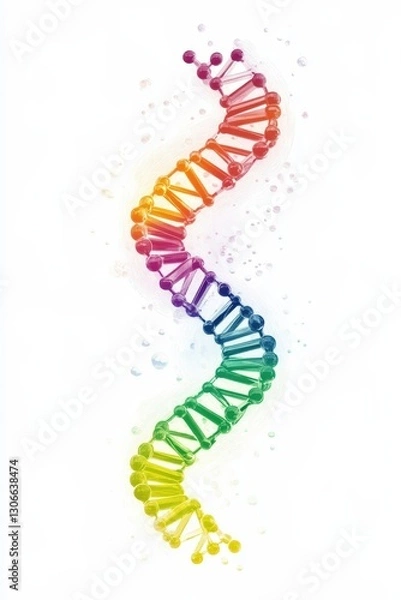 Fototapeta Colorful DNA Strand Illustration Representing Biological and Chemical Concepts in Modern Science