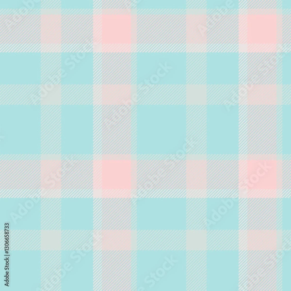 Fototapeta Soft pastel plaid pattern in delicate shades of pink, light blue, and grey.  Ideal for textile designs, website backgrounds, or crafting projects.