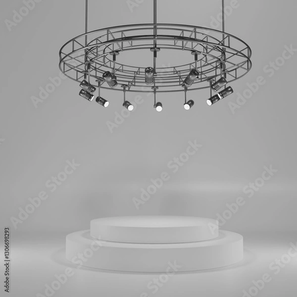Obraz A platform to display your product or sales with spotlight lighting