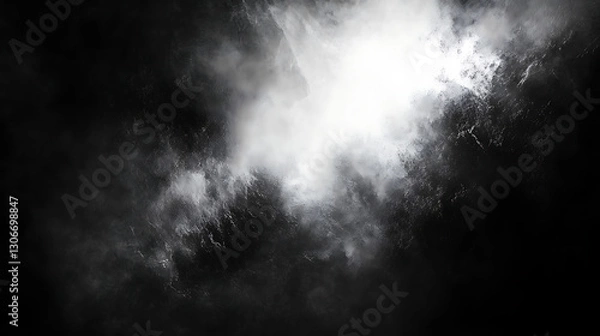 Fototapeta Dramatic Black and White Storm Clouds with Light Breaking Through the Darkness

