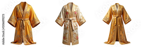Fototapeta Elegant Robes Displayed with Gold Embroidery