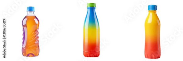 Fototapeta Amber, Rainbow, and Ombre Bottles on Display