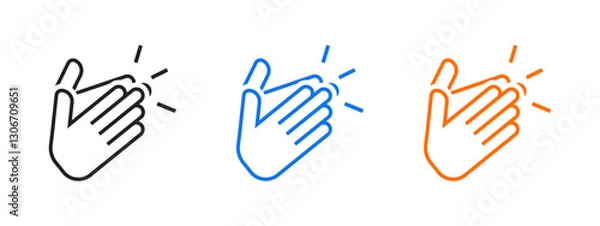 Obraz clap icon set isolated on white