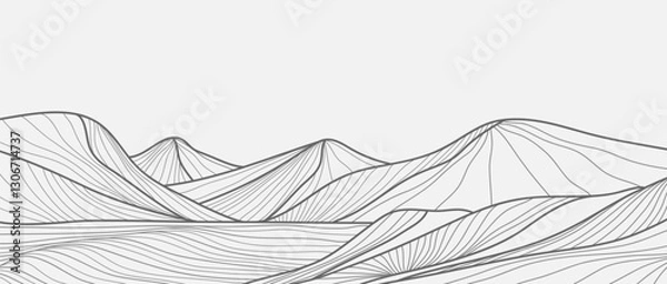 Obraz Mountain line arts illustration. Hand drawn style. Abstract mountain contemporary aesthetic backgrounds landscapes. use for print art, poster, cover, banner