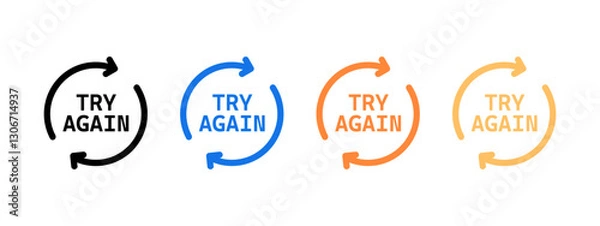 Fototapeta Try again text symbol icon set