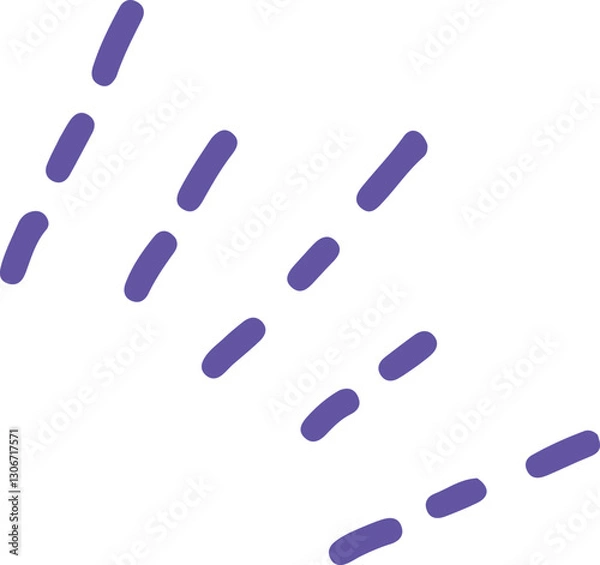 Fototapeta 手書き　リアクション　紫　破線