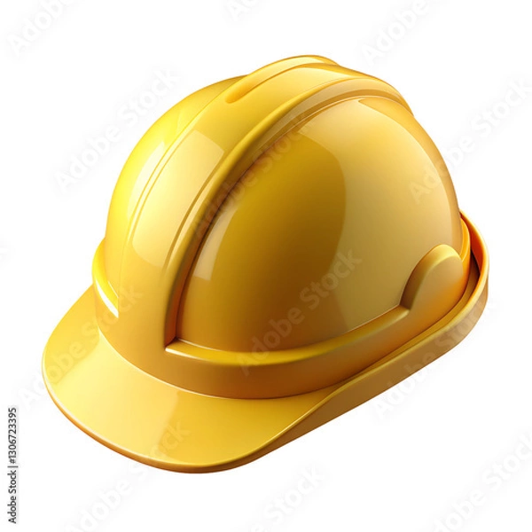 Obraz 3D Glossy Yellow Construction Helmet Icon