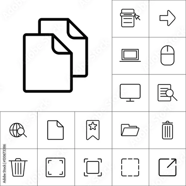 Fototapeta thin line document, blank icon on white background, web icons se