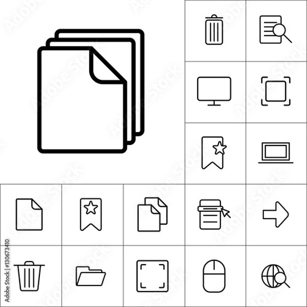 Fototapeta thin line document, blank icon on white background, web icons se