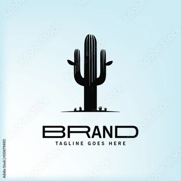 Obraz cactus black logo 
