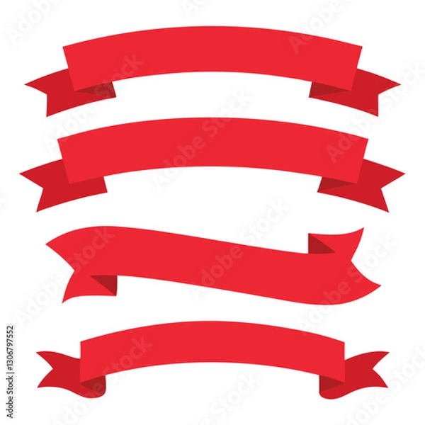 Fototapeta red ribbons set