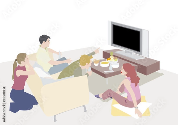 Obraz amigos mirando la tele