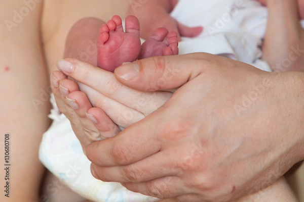 Obraz ноги Новорожденного спящего ребенка