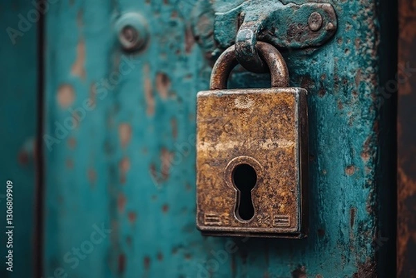Fototapeta Email Security Warning Highlights Unauthorized Access Alert on Locked Door Symbolizing Data Protection at Risk
